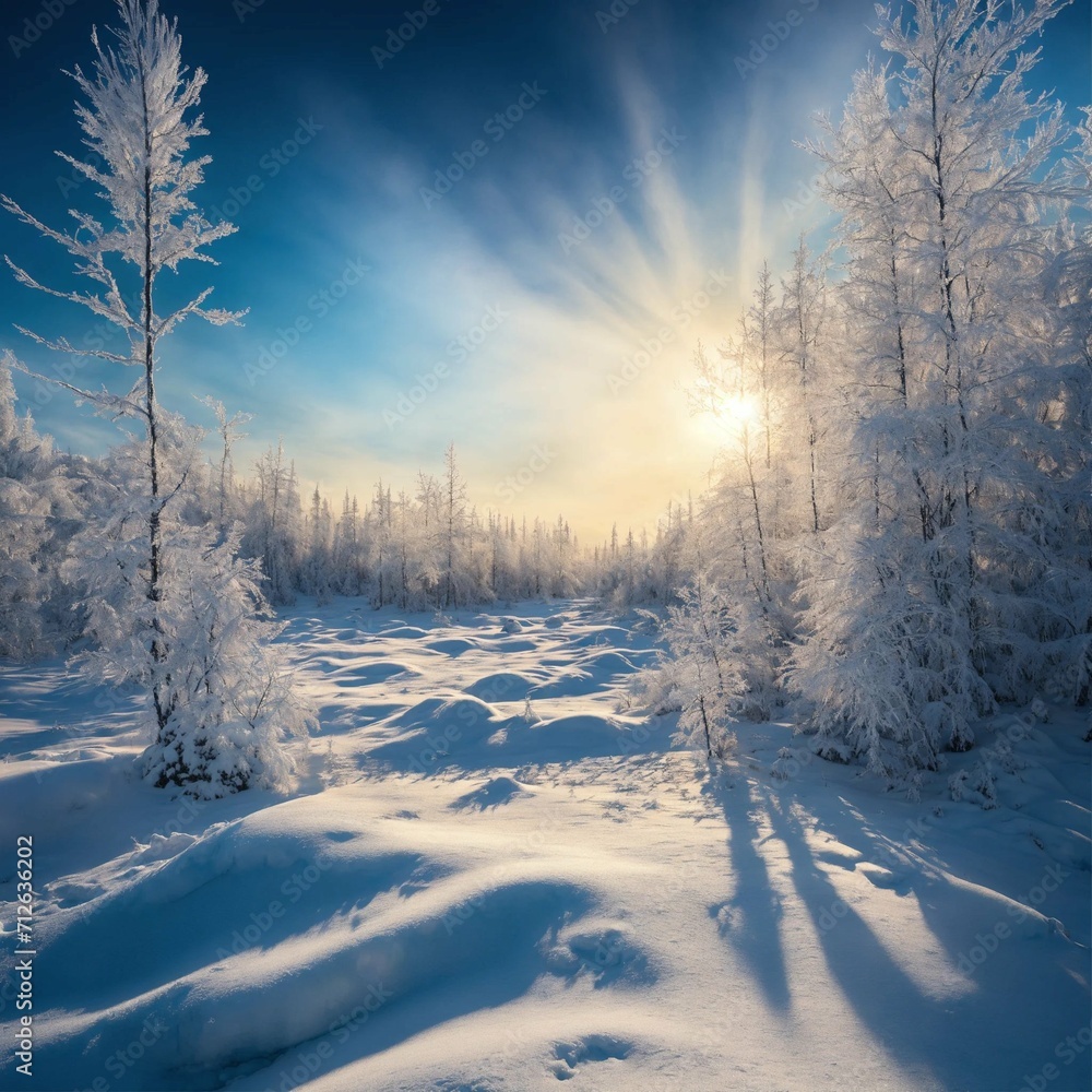 Fototapeta premium snow covered trees