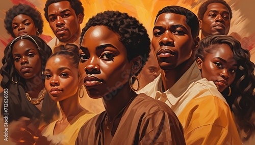 Black history month black people power illustrator, oil painting photo © nobelstation