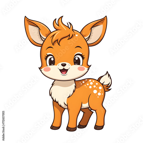 A Cute Baby Deer Illustration with Transparent Background