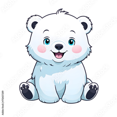 A Cute Polar Bear Illustration with Transparent Background