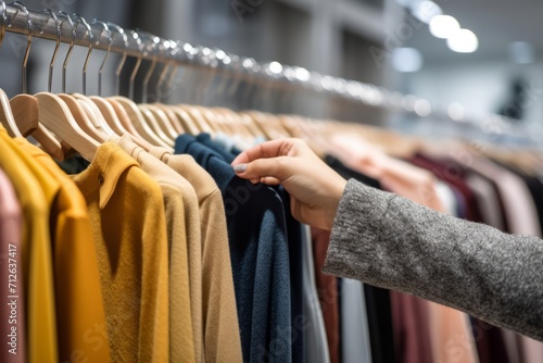 A woman shopping clothes