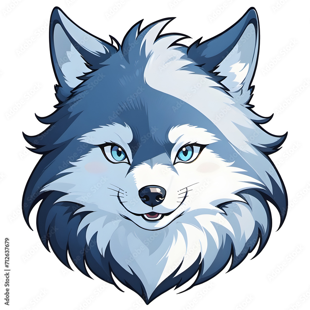 Wolf Head Illustration with Transparent Background