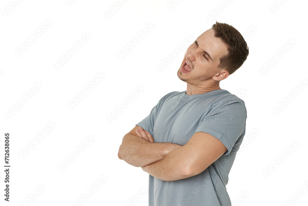 portrait of young happy man winking looking at the camera on white background portrait of young happy man winking looking at the camera on white background
