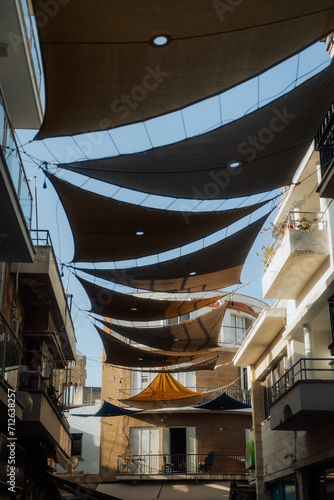 Shading Sails in Nicosia Cityscape