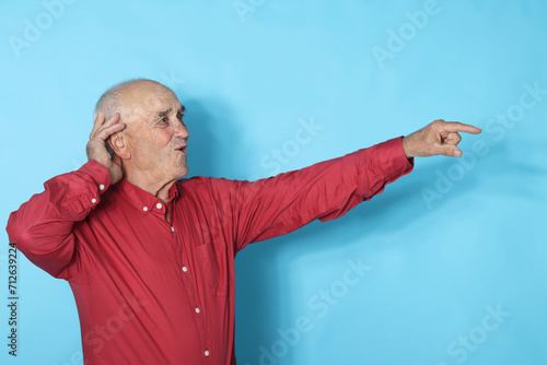 senior man isolated on background photo