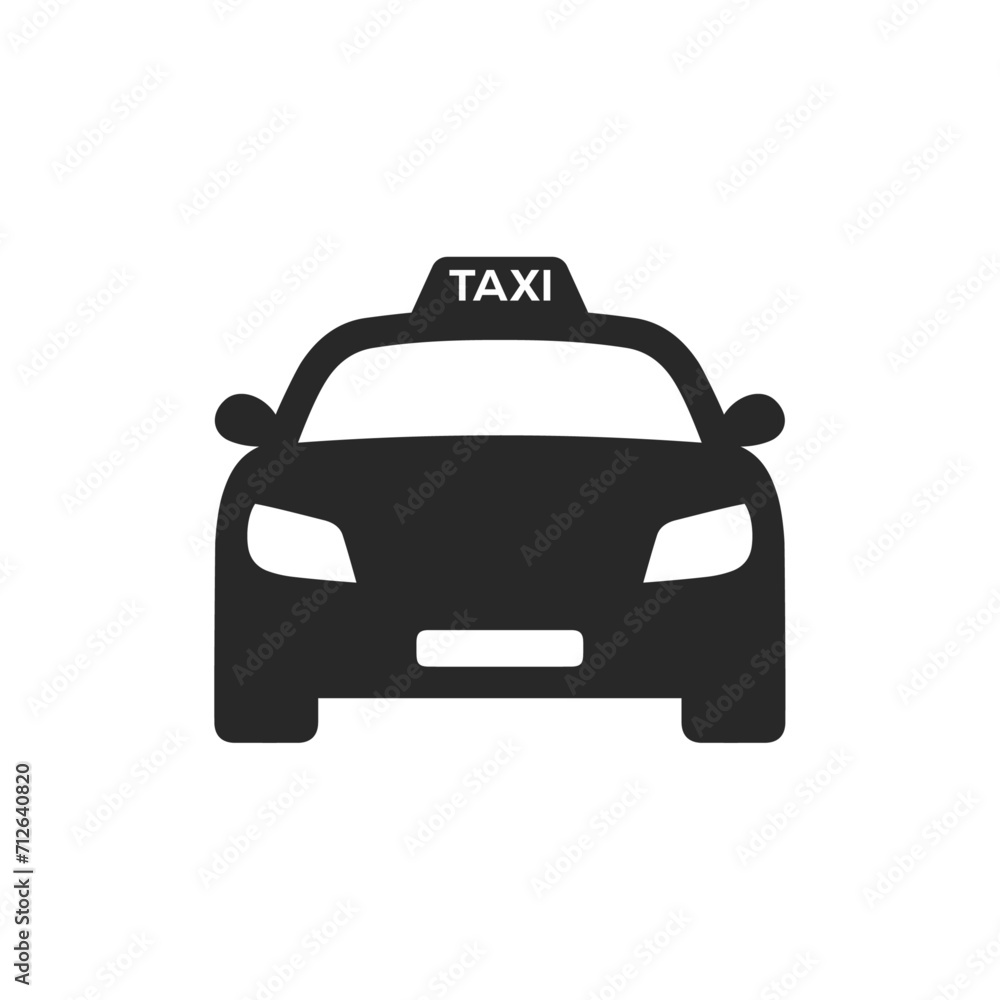 Taxi icon. Taxi car silhouette icon vector illustration.