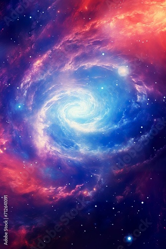 colorful spiral galaxy in open space wallpaper, gorgeous galactic background with stars in outer cosmos, astronomy concept