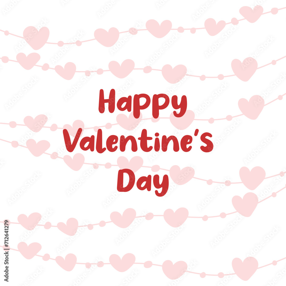 Valentine's day background flat style vector 