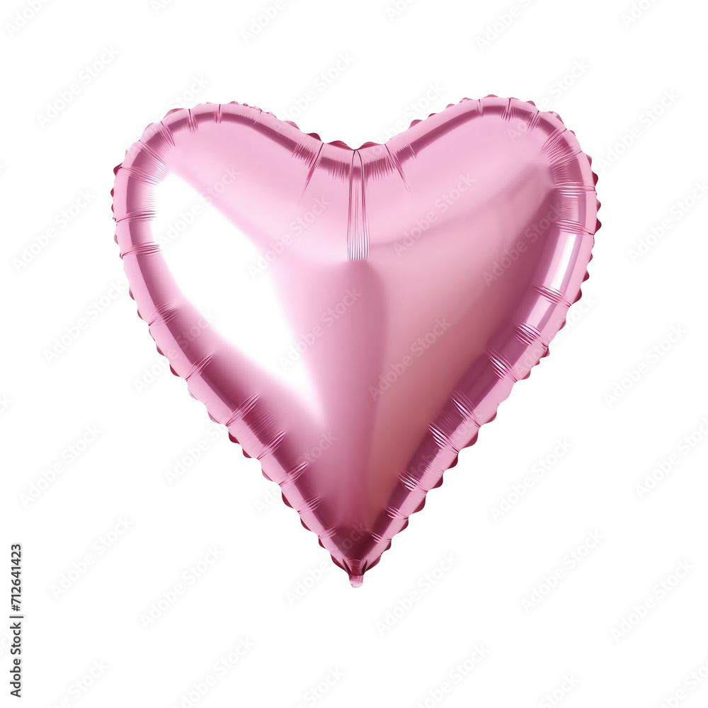 pink heart helium balloon. Birthday balloon flying for party and celebrations. Isolated on white background. Generative AI pink heart helium balloon. Birthday balloon flying for party and celebrations. Isolated on white background. Generative AI