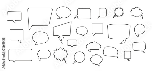 Speech bubble, speech balloon, chat bubble, Talk bubble, cloud speech bubbles, line art vector icon for apps and websites