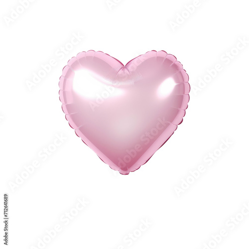 pink heart helium balloon. Birthday balloon flying for party and celebrations. Isolated on white background. Generative AI