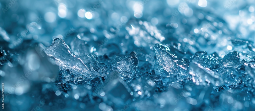 Obraz premium Ice fragments. Macro outline. Textured backdrop.