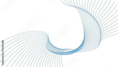 Blue color wavy curve lines background 4K animation video.
