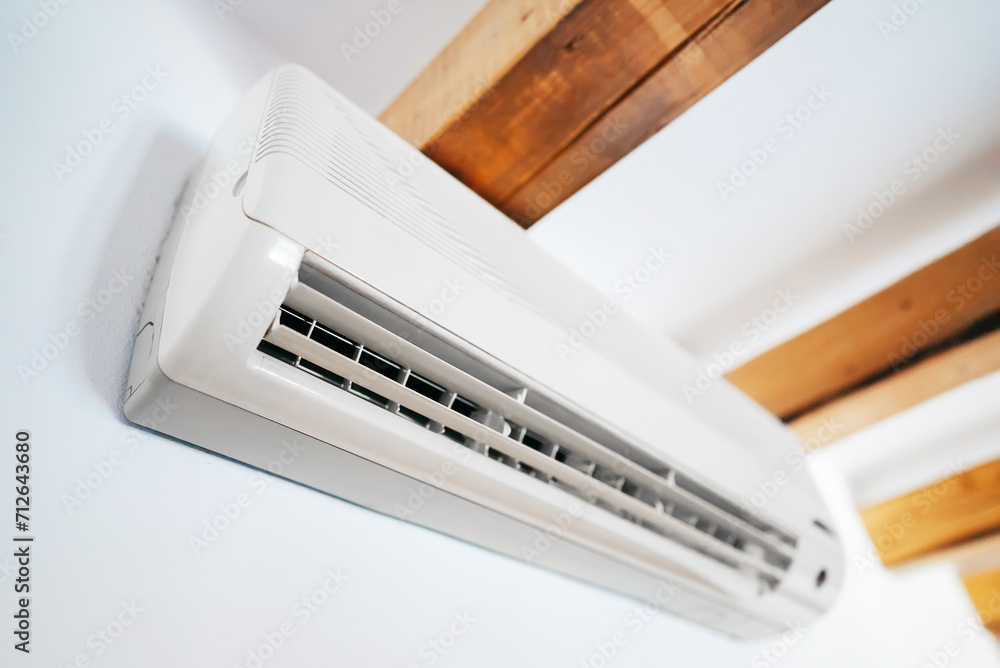 Air conditioner inverter mounted on the wall. Air conditioner inverter mounted on the wall.