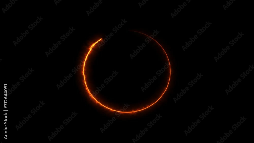 Fire effect Neon light circle frame loading icon background animation in retro style 4k video. Fire effect Neon light circle frame loading icon background animation in retro style 4k video.