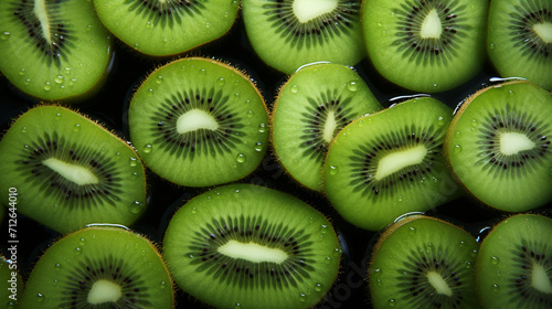One kiwi fruit slice isolated over white background closeup. Kiwifruit slice , Generate AI