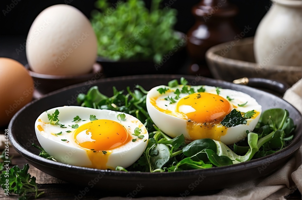 a traditional breakfast roasted eggs with vegetable a traditional breakfast roasted eggs with vegetable
