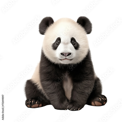 giant panda 18 months isolated on transparent and white background. Generative ai