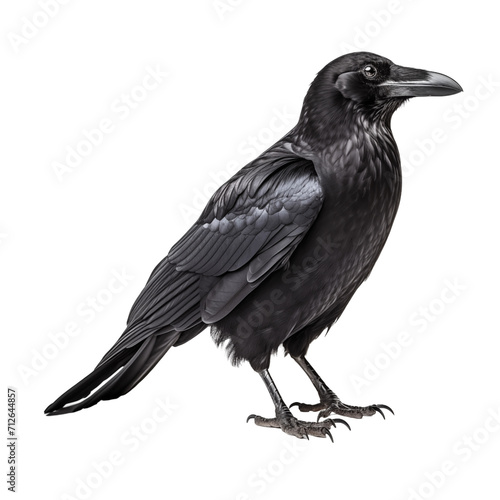Crow isolated on transparent and white background. Generative ai