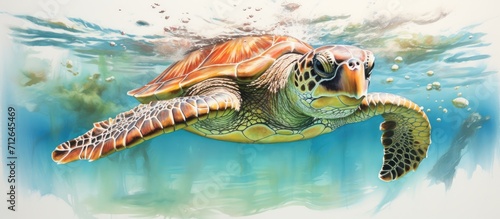 Posing Green Sea Turtle