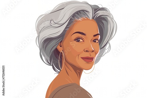 donna matura di colore su sfondo bianco photo