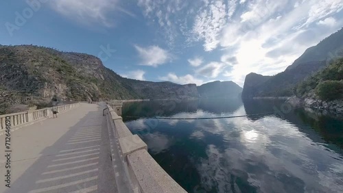 Crossing Hetch Hetchy on Backpacking Trip