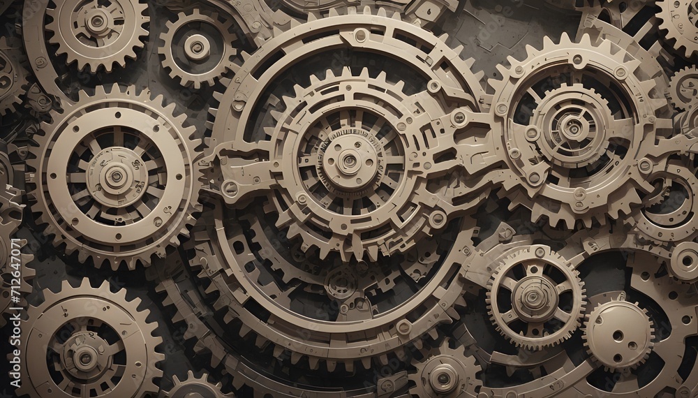 visually striking pattern of interconnected gears and mechanical elements, reminiscent of a complex machine visually striking pattern of interconnected gears and mechanical elements, reminiscent of a complex machine