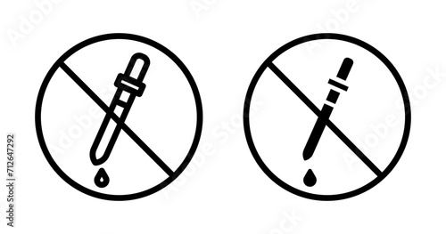 No artificial flavor line icon set. Natural Food Ingredients with No Artificial falvors Vector Symbol in Black and Blue Color. photo