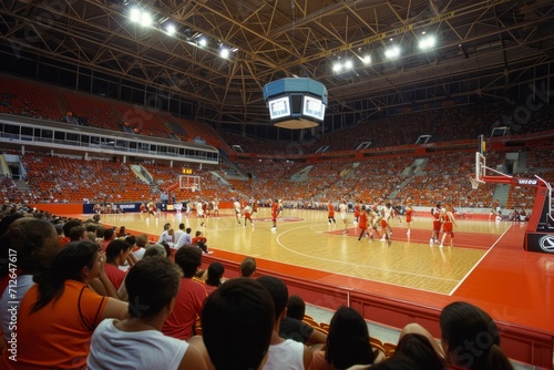 Wallpaper Mural An electrifying basketball championship captures the essence of adrenaline-fueled competition, featuring dynamic players, intense rivalries, and the pulsating energy of a roaring crowd Torontodigital.ca
