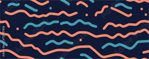 Retro texture. COVER DESIGN VECTOR. Seamless. Seamless pattern of tulips in colorful style. Hand drawn waves.