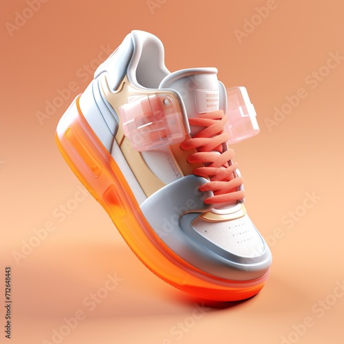 Best quality orange and pink shoe male size image Ai generated art photo