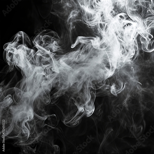 Smoke texture, black background. Volumetric cloud