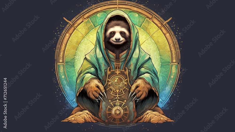 multidimensional loki God of mischief Himself as a Sloth - obrazy, fototapety, plakaty 