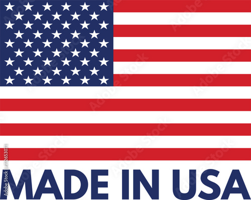 Made in USA sign isolated on white background . Vector illustration