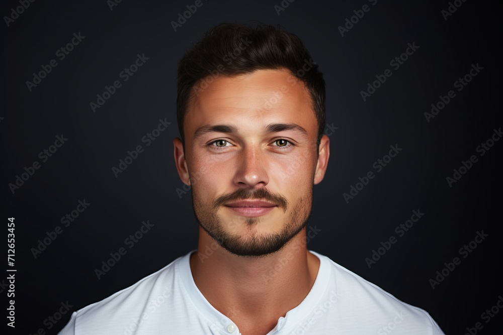 Portrait of a handsome young man on dark background. Men's beauty, fashion. Portrait of a handsome young man on dark background. Men's beauty, fashion.