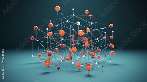 A 3d visualization of an up-to-date network communication design with a low polygon count.