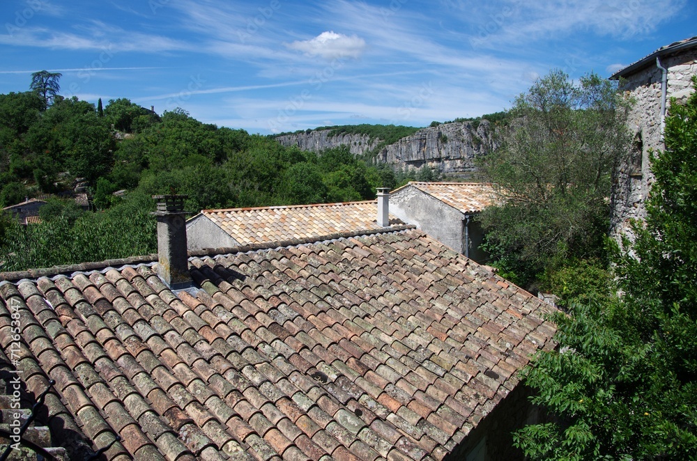 Ancient village of Balazuc in Ardeche in the South East of France, in Europe Ancient village of Balazuc in Ardeche in the South East of France, in Europe