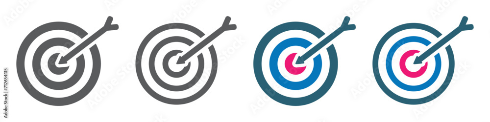 Set of target icons. Target icon, goal, aim symbols for your web site design, logo, app. Vector. EPS10. Set of target icons. Target icon, goal, aim symbols for your web site design, logo, app. Vector. EPS10.