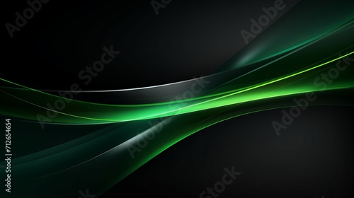A green line pattern is present on an abstract dark background