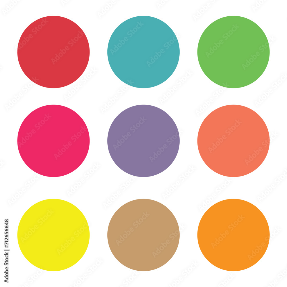 Set of 9 a retro-style color palette for use in illustrations. dart icon white background.  EPS file 2.