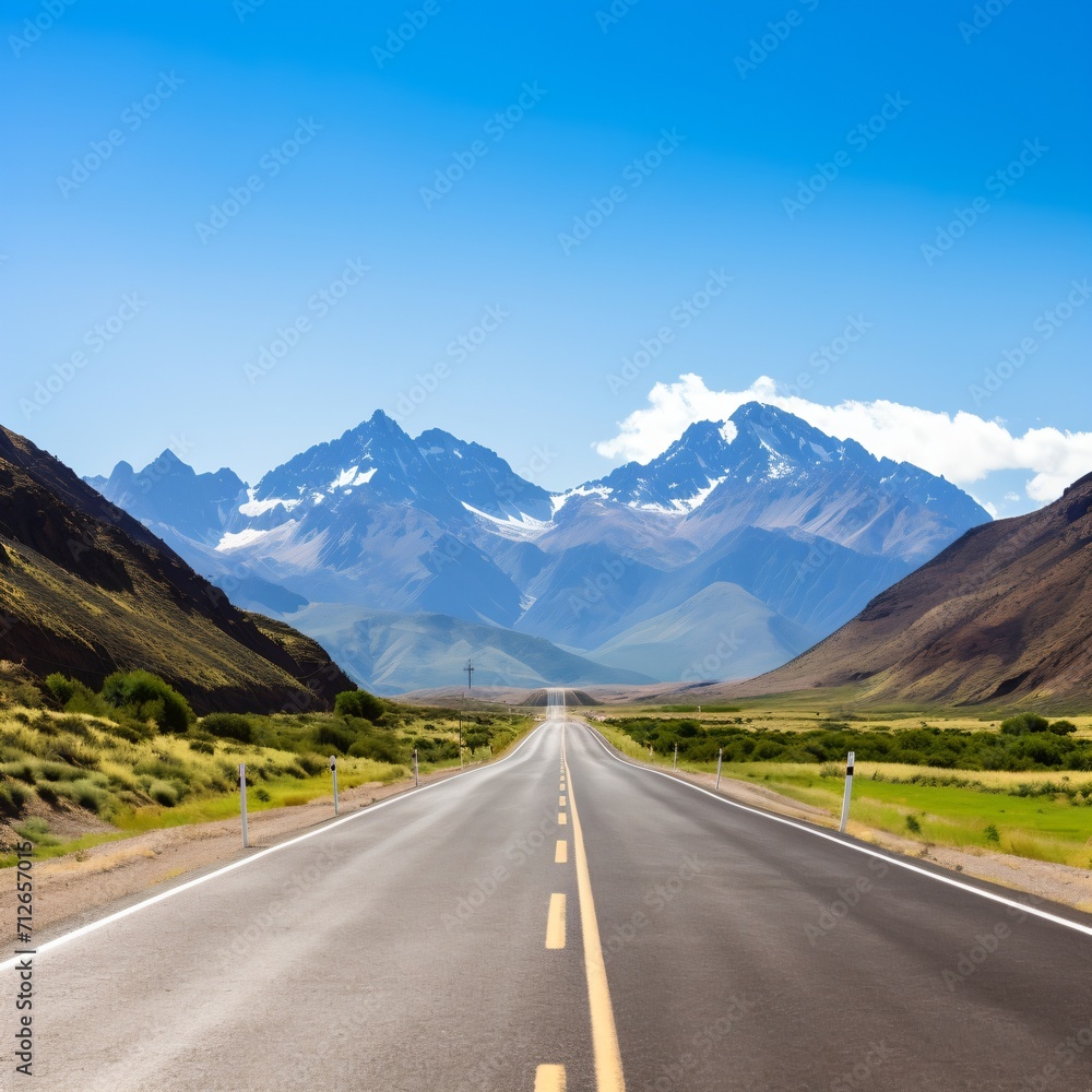 Road through the Andes Mountains Road through the Andes Mountains