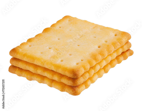 golden crispy crackers - isolated
