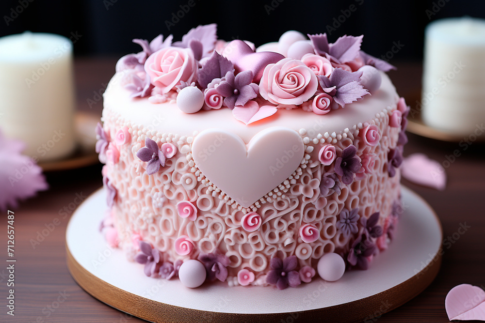 Beautiful background with hearts and sweets for Valentine's Day. Generative AI. Beautiful background with hearts and sweets for Valentine's Day. Generative AI.