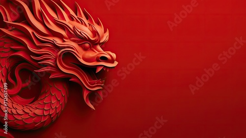 Celebrate Chinese New Year 2024 with a greeting card featuring a majestic golden dragon.
