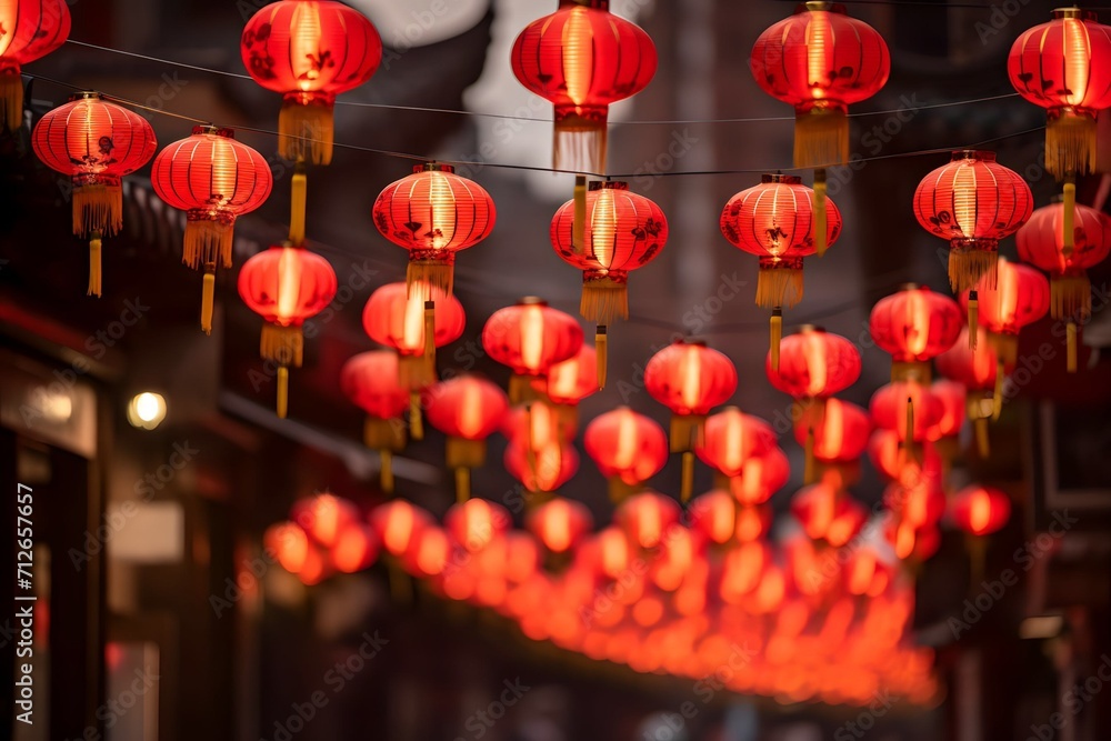 Chinese New Year lantern decorations outdoors