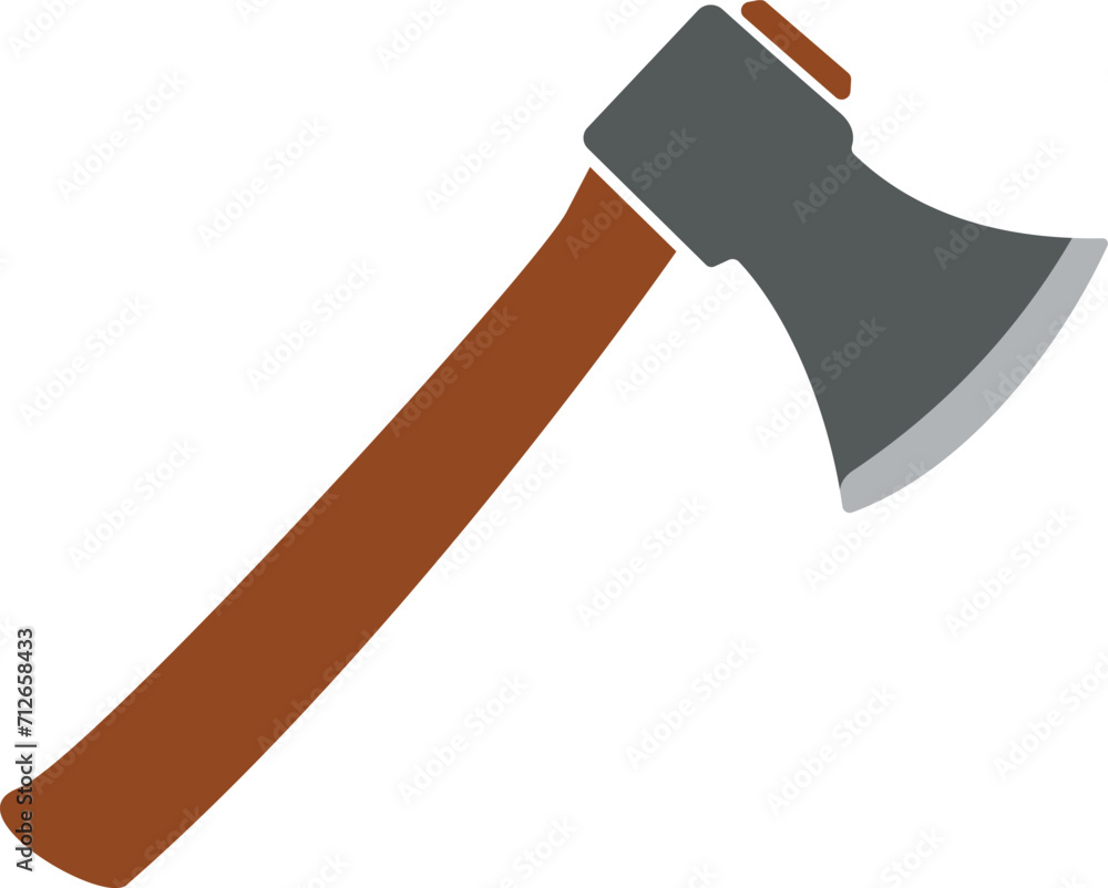 Wooden axe, axe with handle vector, axe tool icon color Wooden axe, axe with handle vector, axe tool icon color