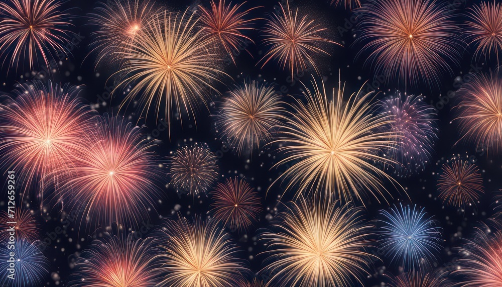 Festive fireworks display in night sky