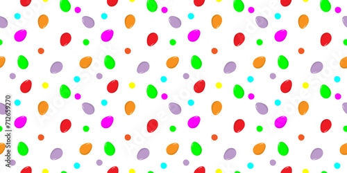 Seamless pattern with Easter eggs on a white background. Vector design
