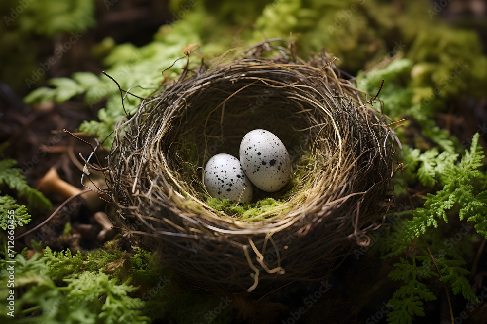 egg nest, birds nest with a coloorful egg, eggs, birds egg, bird laying