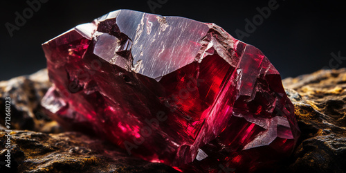 Close-up of a raw ruby gemstone